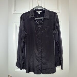Nine West Black Satin Blouse